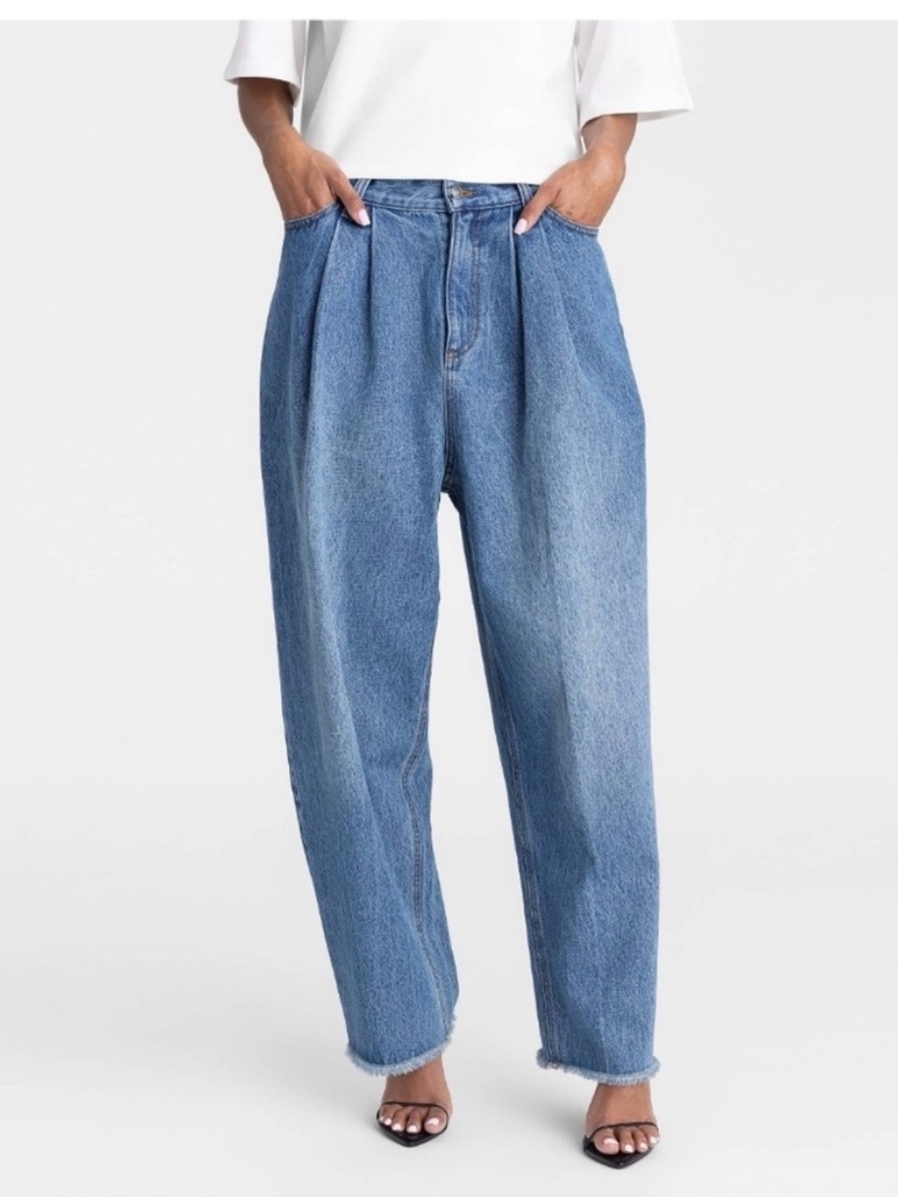 KBB By Kahlana Classic High-Waist Wide Leg Women's Jeans - Light Blue
